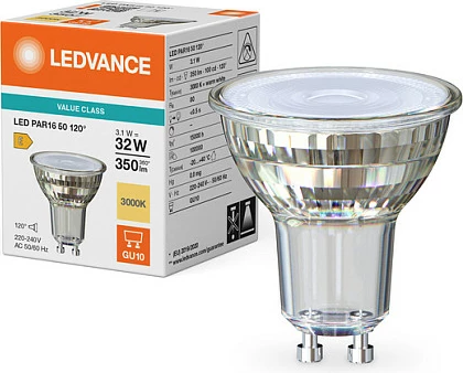Llambë LED OSRAM PAR16 GU10, 3.1W, 350lm, 3000K, e bardhë e ngrohtë