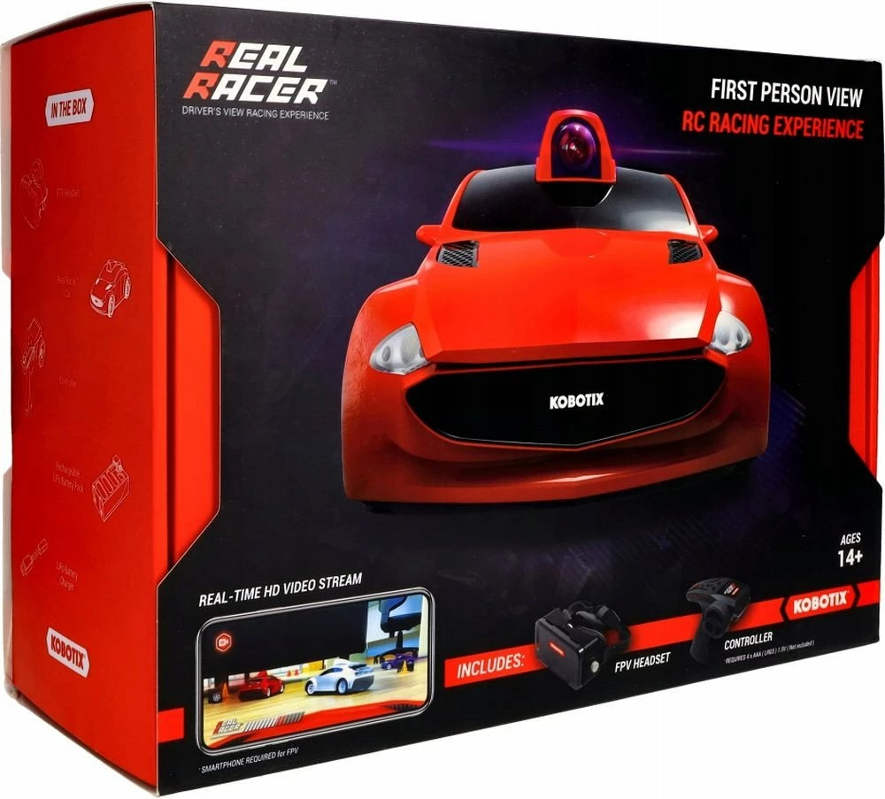 Vetura RC garash Tracer Real Racer KBRR10-0RD, kamerë HD 720p, Wi‑Fi 2.4GHz, 1:28, 15 km/h, e kuqe, set