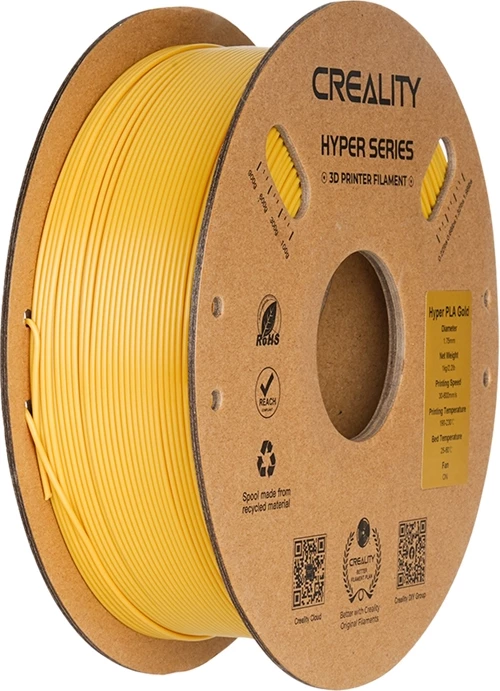 Filament PLA Creality Hyper Series 3399010266, 1.75 mm ±0.03 mm, 1 kg, shpejtësi e lartë, ari