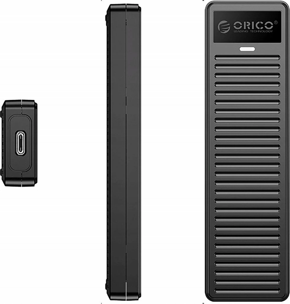 Enclosure për SSD M.2 NVMe Orico DDM2-C3, USB-C 3.2 10Gbps, deri 4TB, gri, me set ftohjeje + kabllo USB-C–USB-C 0.3m