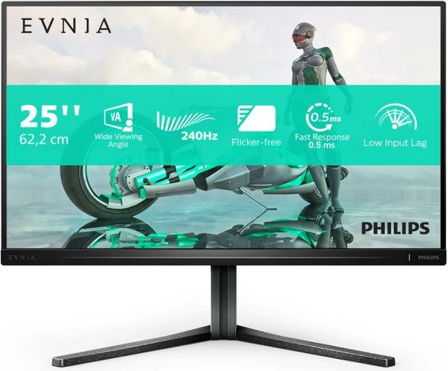 Monitor gaming, Philips, Evnia 25M2N3200W, 24.5" Full HD 240Hz 0.5ms
