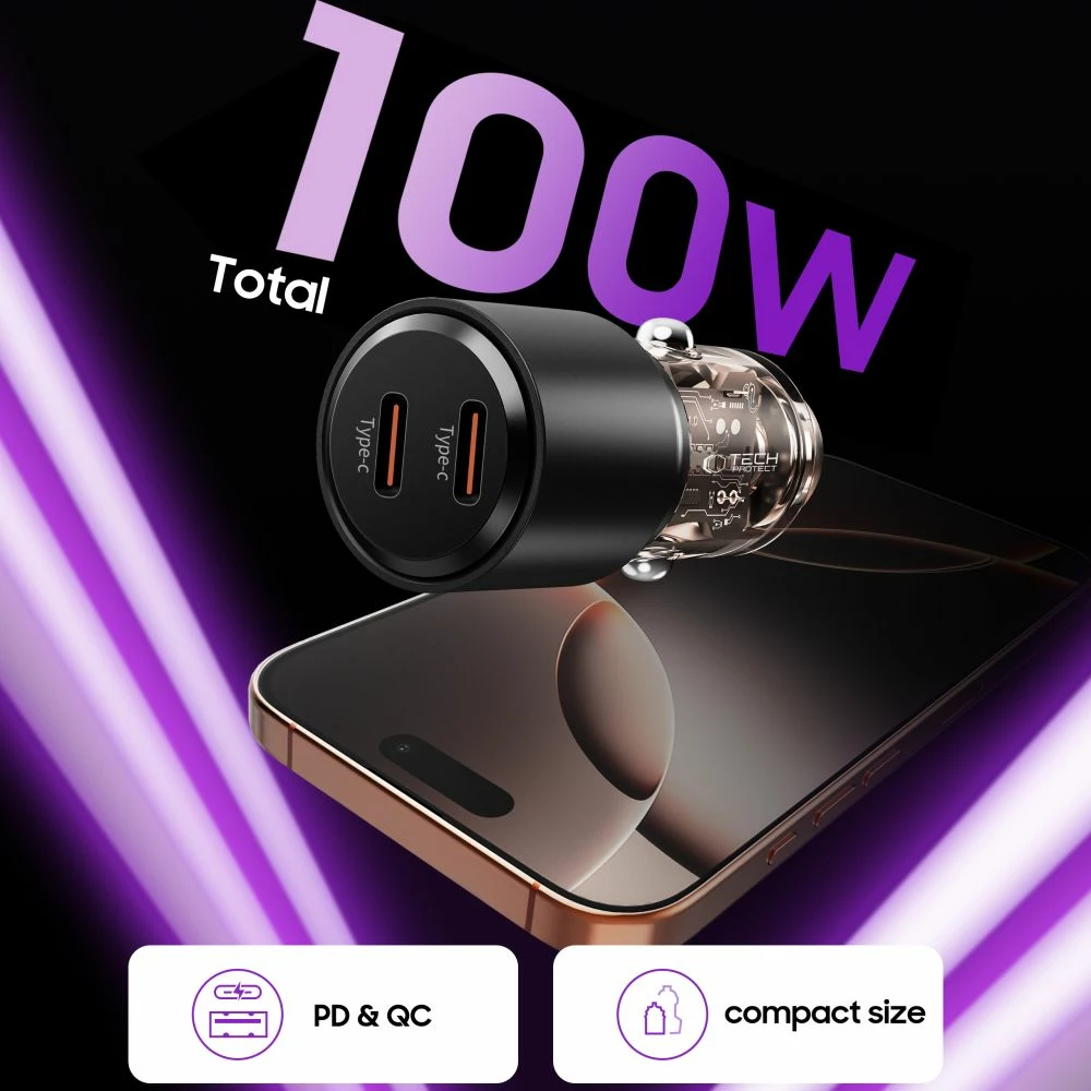 Karikues makine Tech-Protect CC03, 2 porta USB-C, 100W, i zi