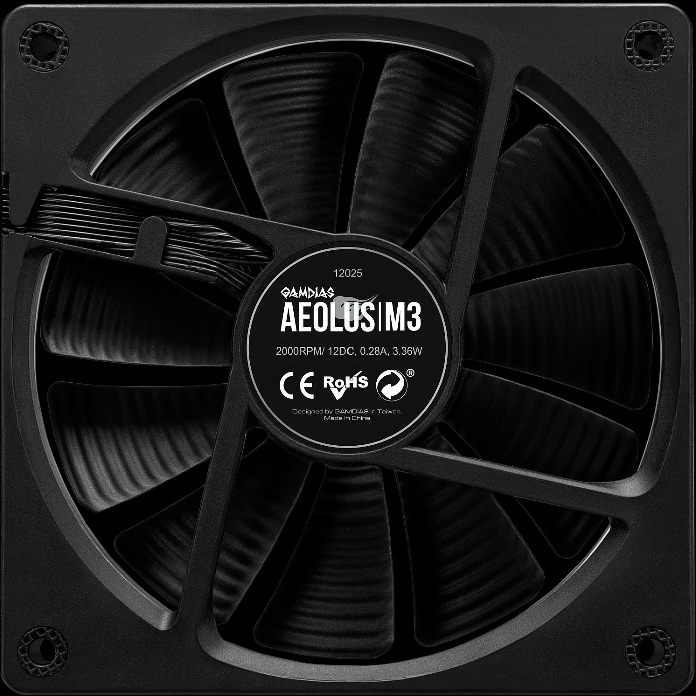 Ventilator për kasë Gamdias AEOLUS M3-1201, 120mm, RGB, PWM 4-pin, i zi