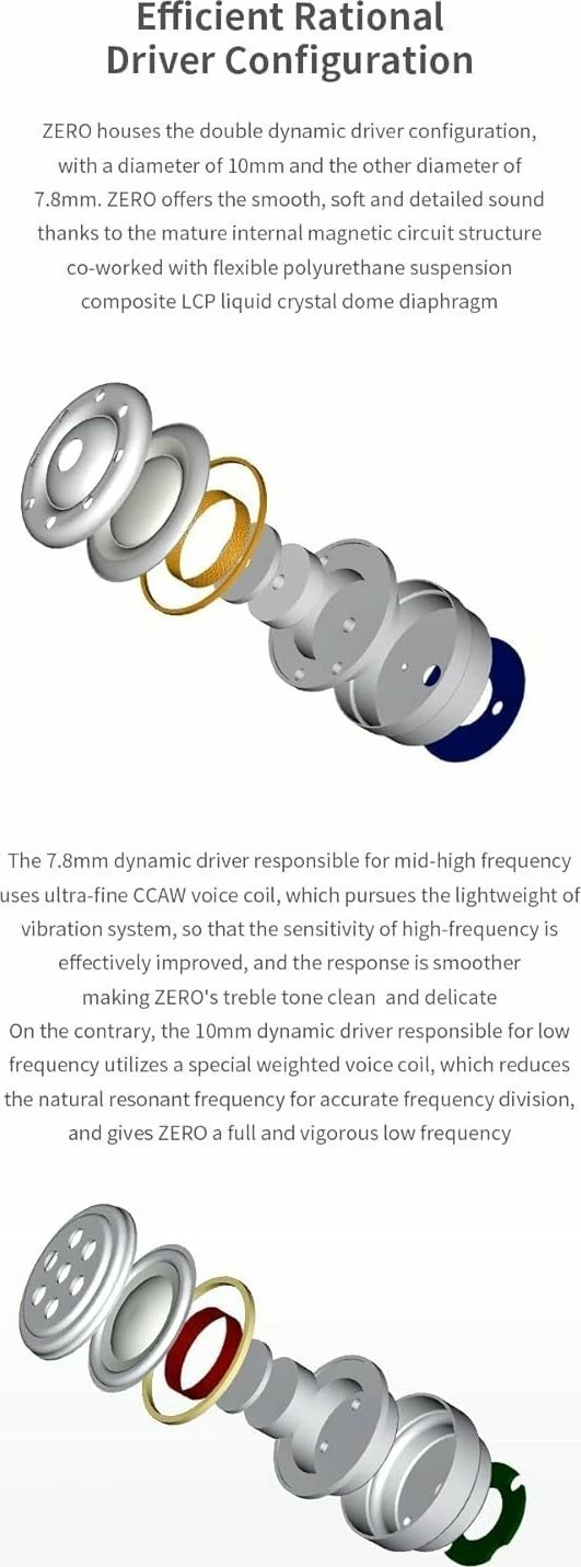 Kufje in-ear Truthear Crinacle Zero (49335-0), 3.5mm, 2x driver dinamik, blu 5
