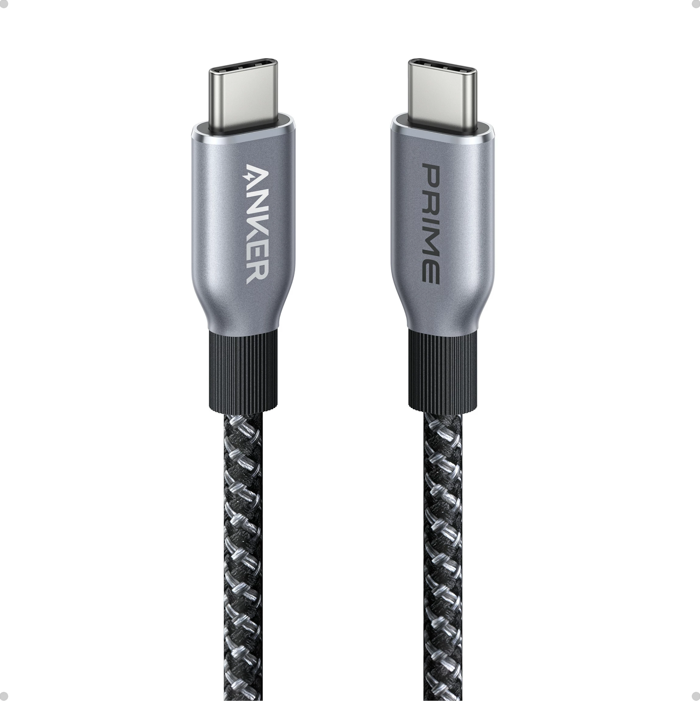 Kabllo USB-C në USB-C Anker Prime, e thurur, gri/zezë