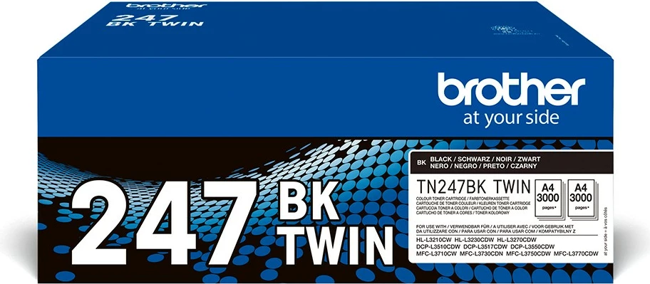 Toner Brother TN-247BKTWIN, 3000 faqe, 2 copë, e zezë