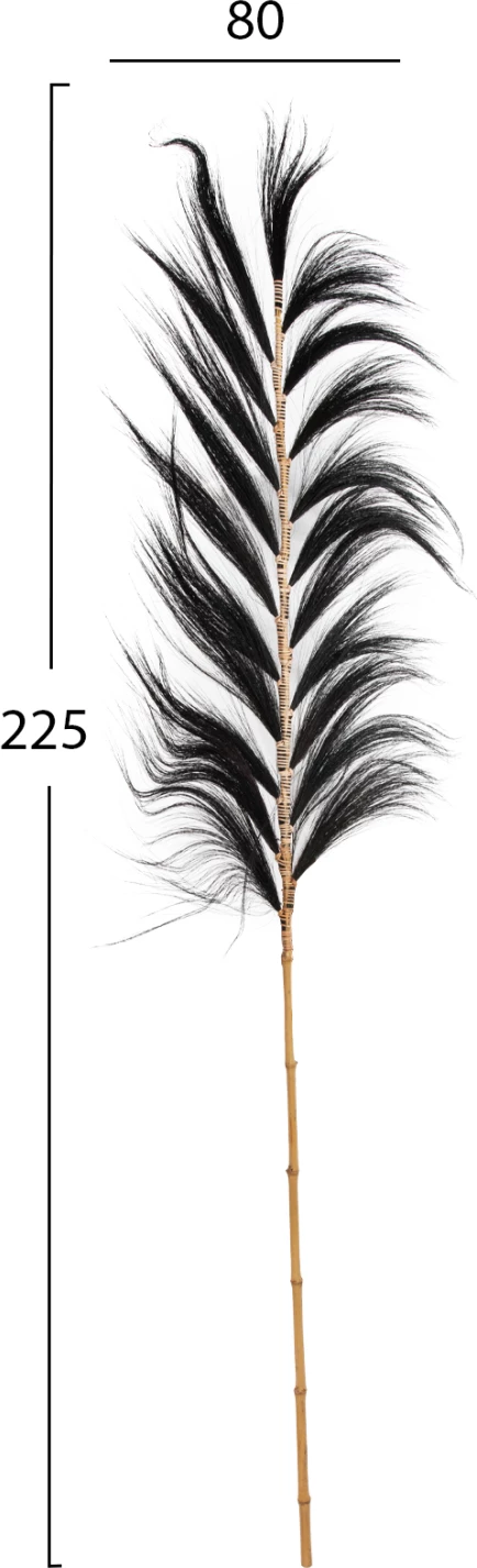 Gjethe dekorative FH7850 nga kallam i egër, ngjyrë e zezë-natyrale, 80x225x2 cm