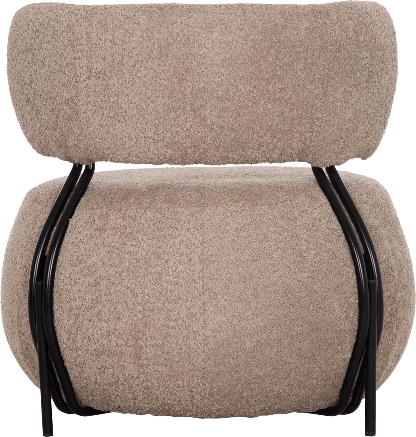 Karrige lounge e rrumbullakët KARSEN, stof boucle bezhë e errët, FH9598.08, 79x82x74cm