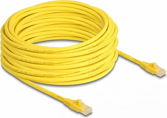 Kabllo rrjeti DeLOCK RJ45 Cat6A 15 m, e verdhë