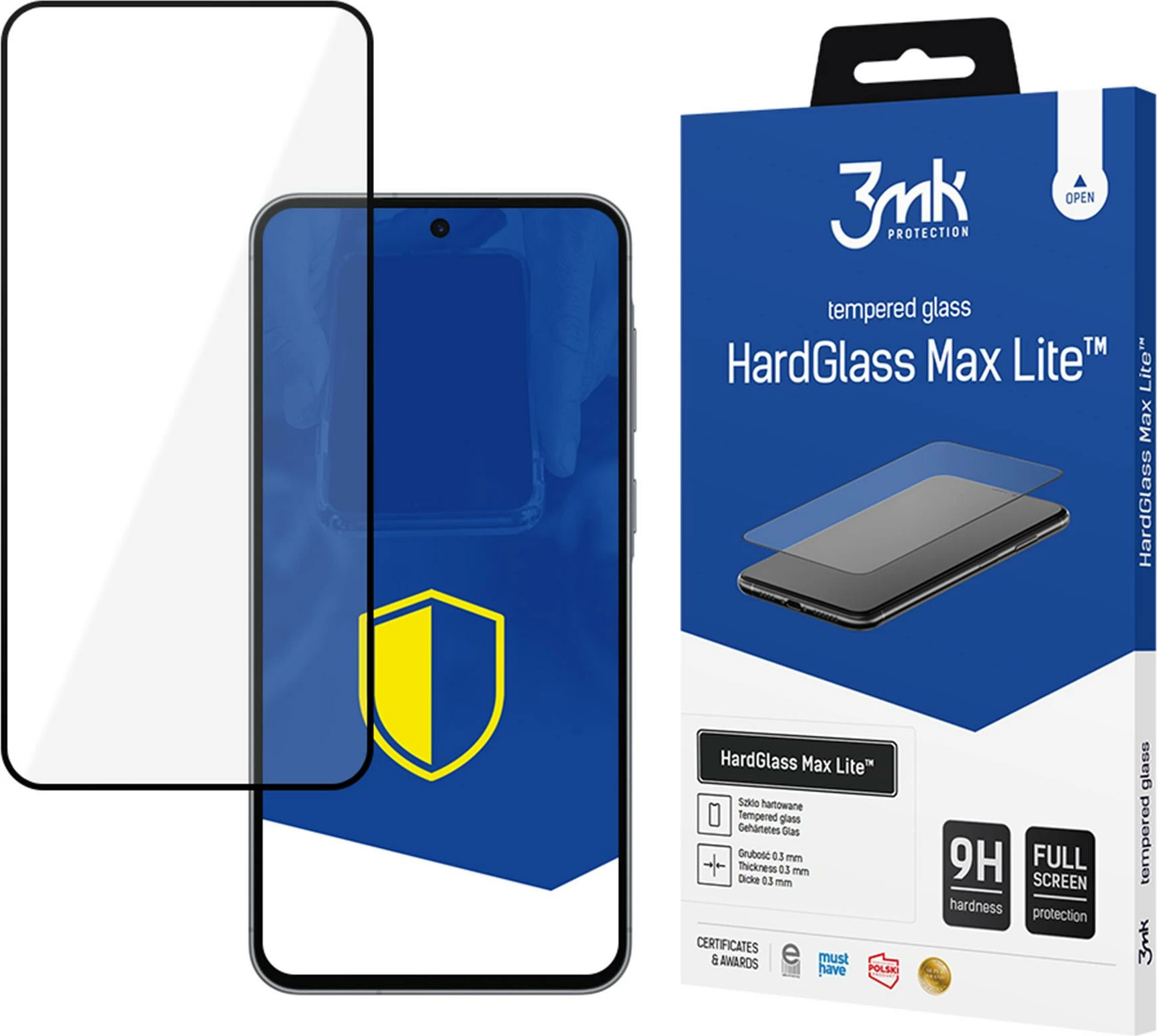 Xham i temperuar 3mk HardGlass Max Lite për Samsung Galaxy A36 5G, i zi