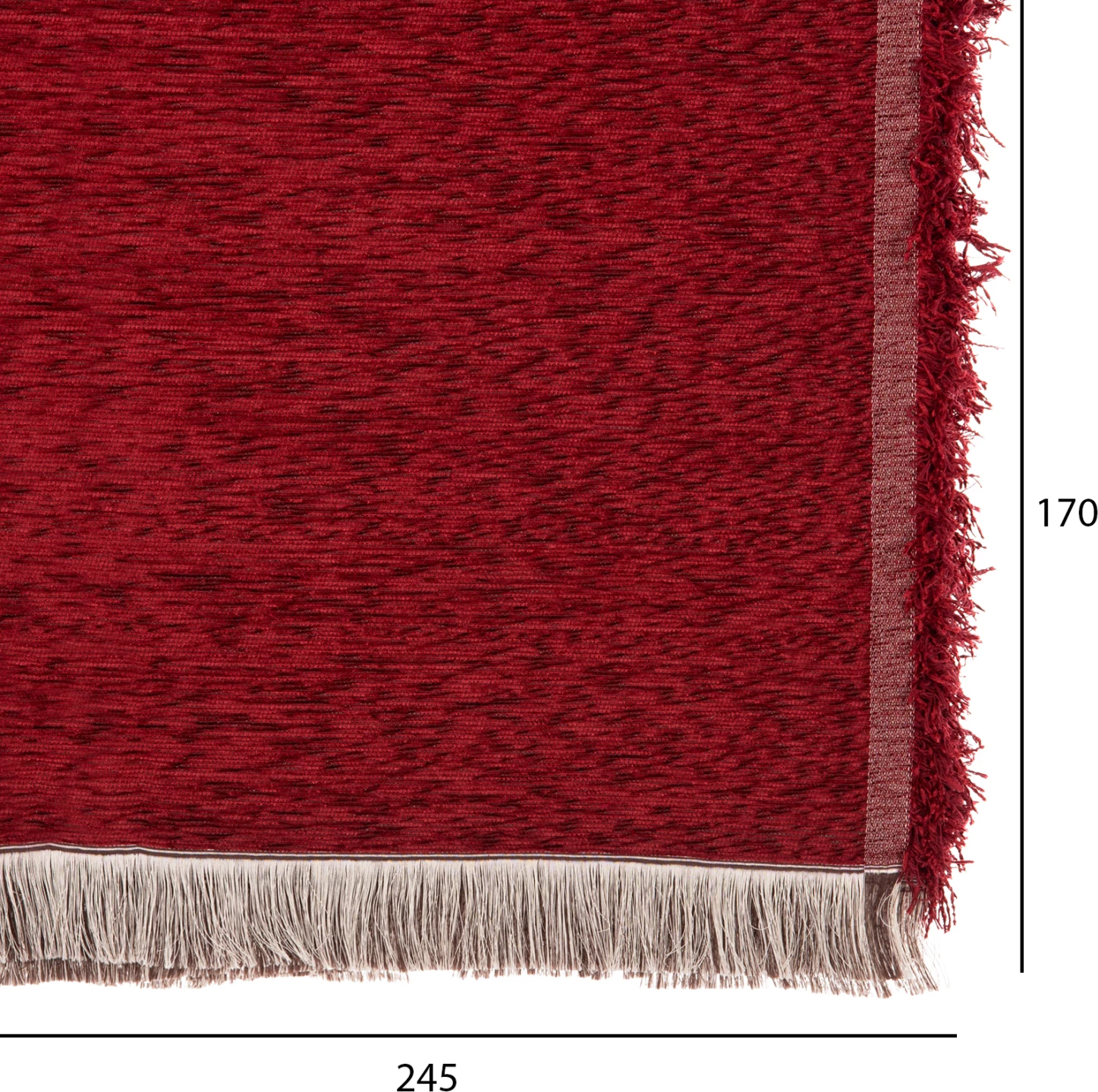 Mbulesë divani me franja DREAMTOPIA FH12161.08 ngjyrë e kuqe burgundy 245x170cm