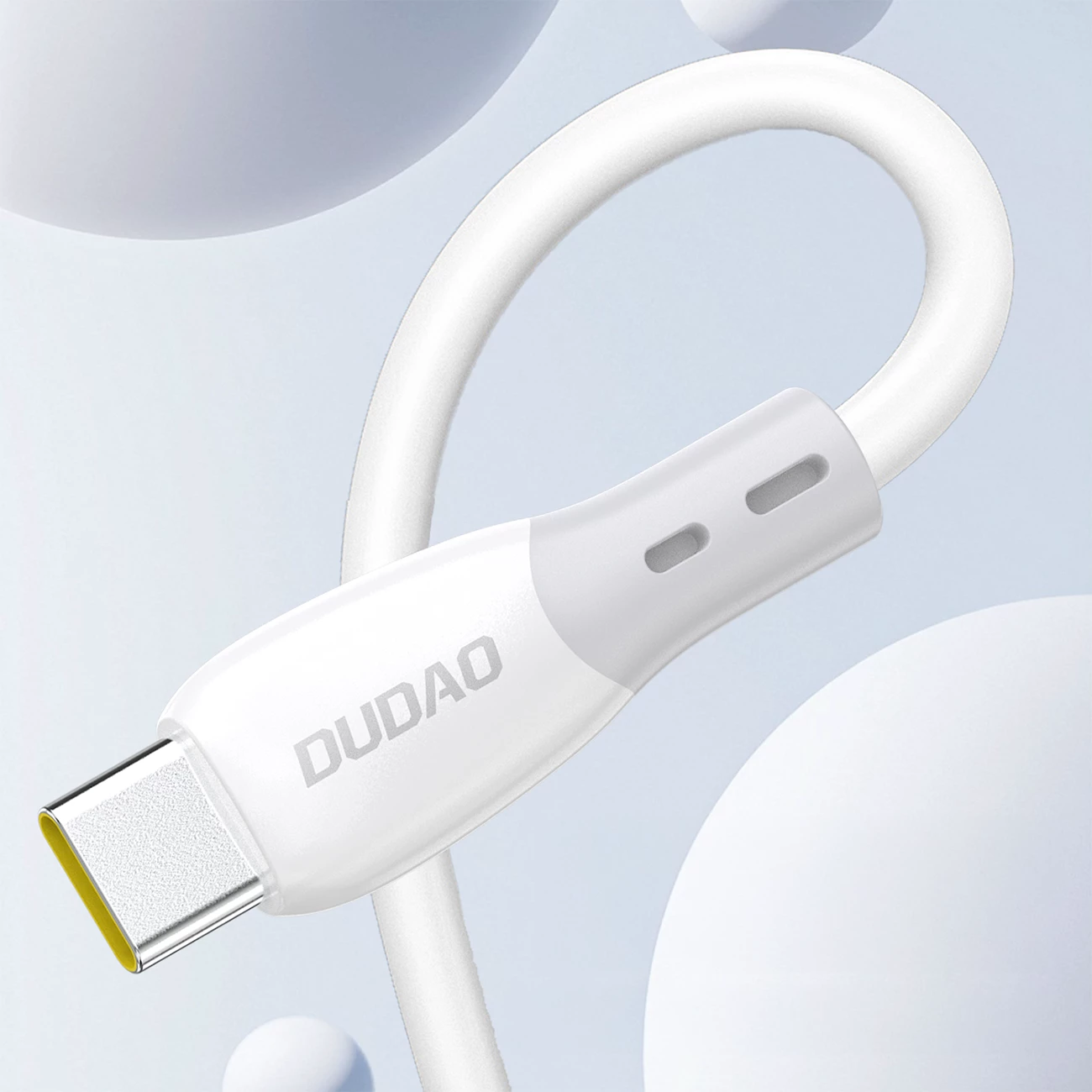 Kabllo USB-C në Lightning Dudao L25SX 30W 1 m me thurje silikoni, e bardhë
