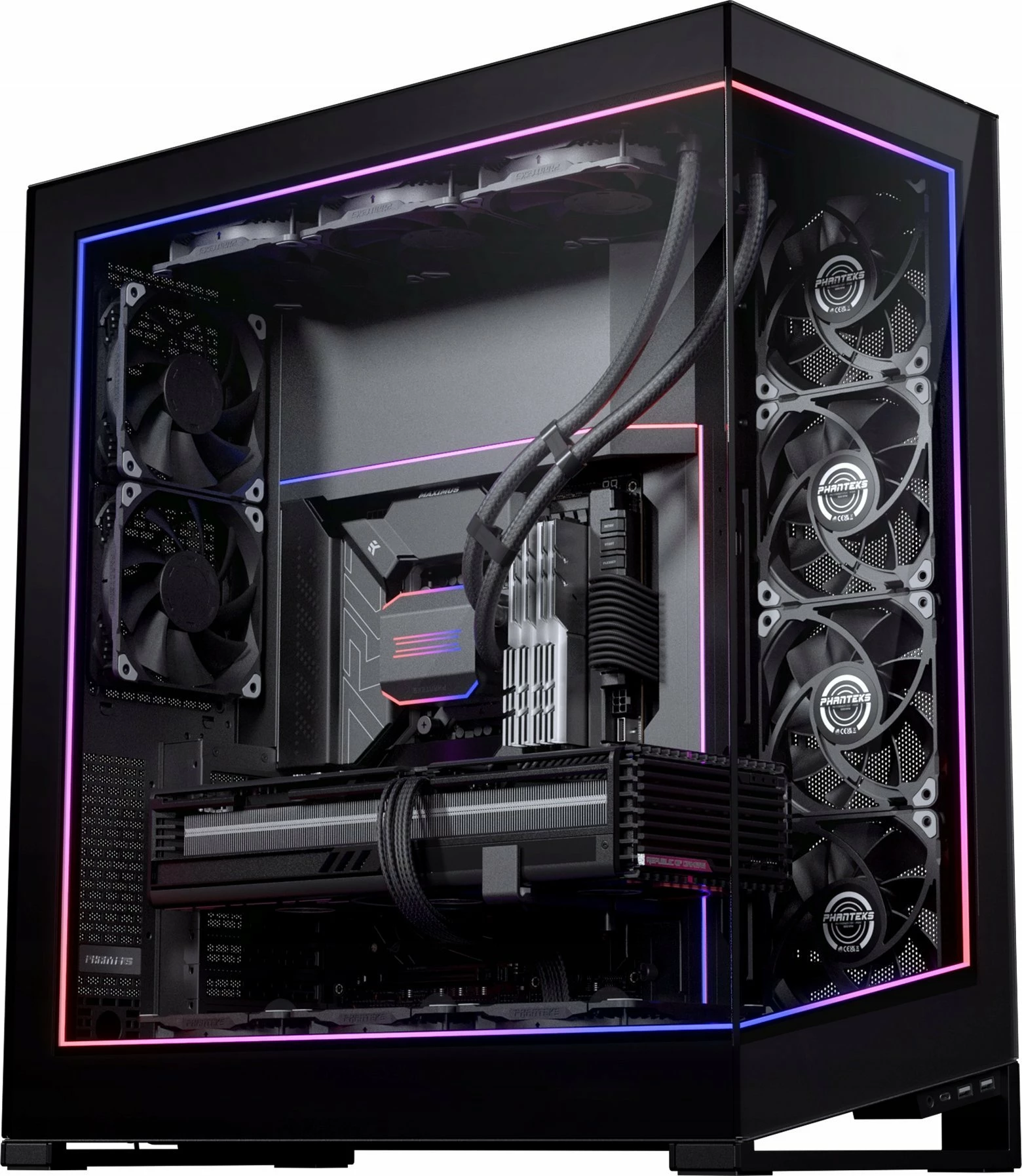 Kit ndriçimi ARGB LED për kasë Phanteks NV7 Premium PH-PLEDKT_NV7_DBK01, me hub, e zezë