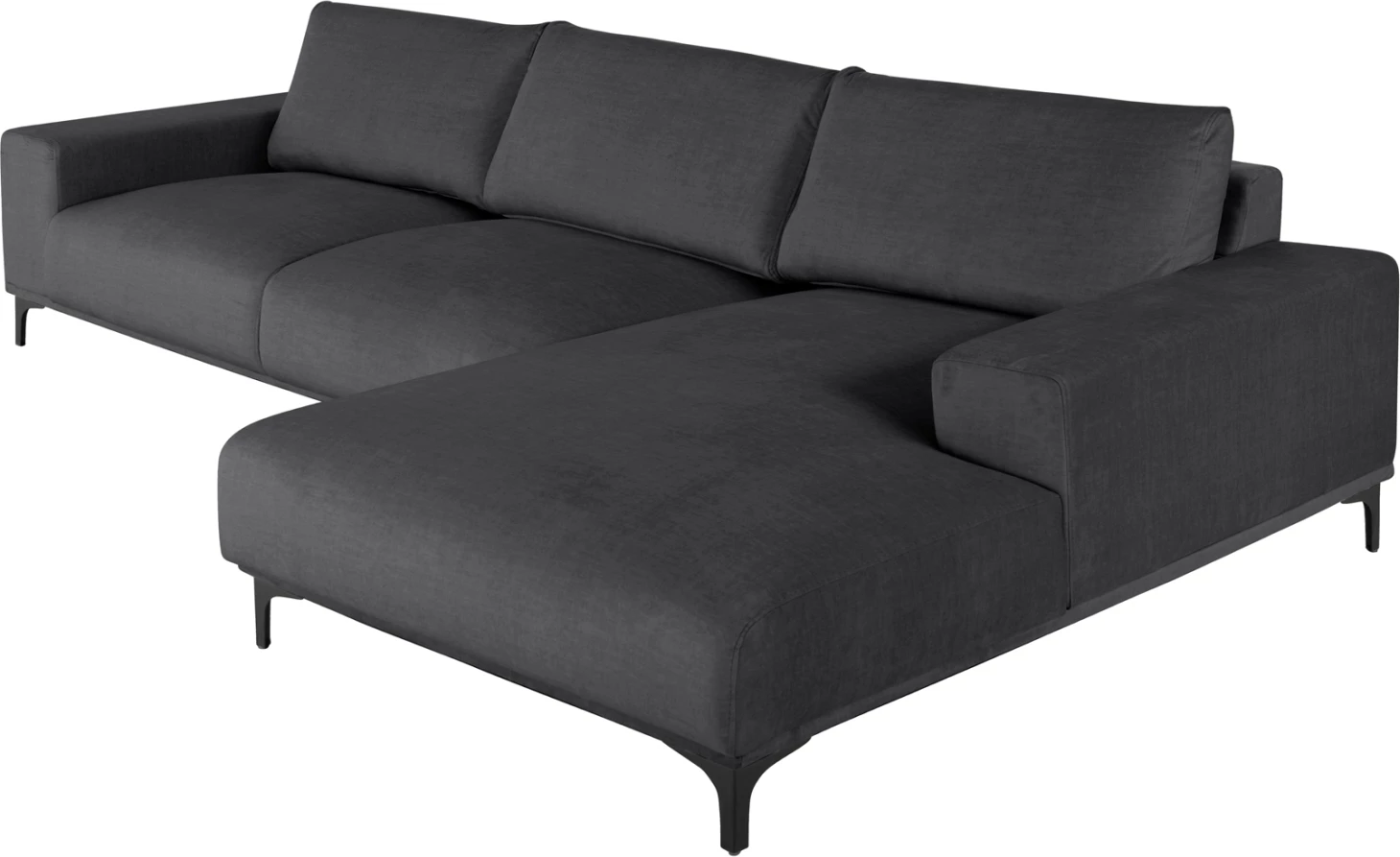 Kënd divani NOA FH3278.02R, pëlhurë antracit, 288x90-157x67-80H cm