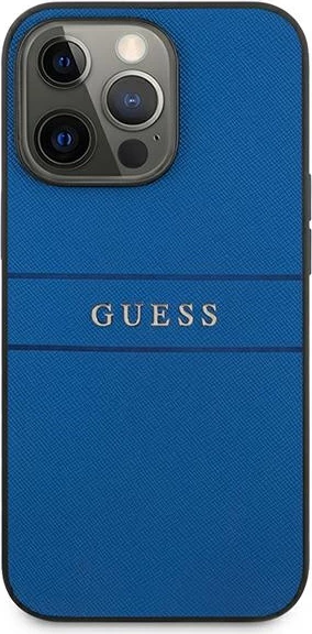 Mbështjellës Guess Saffiano Stripe për iPhone 13 Pro Max 6.7", Kaltër