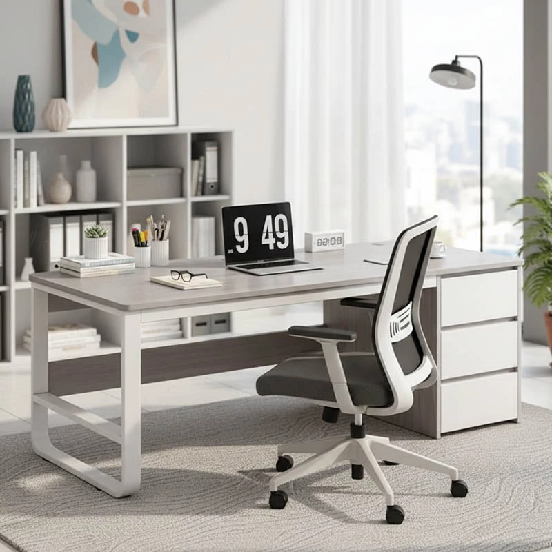 Tavolinë Salto me sirtar-MDF natyrale-bardhë 120x48x74cm