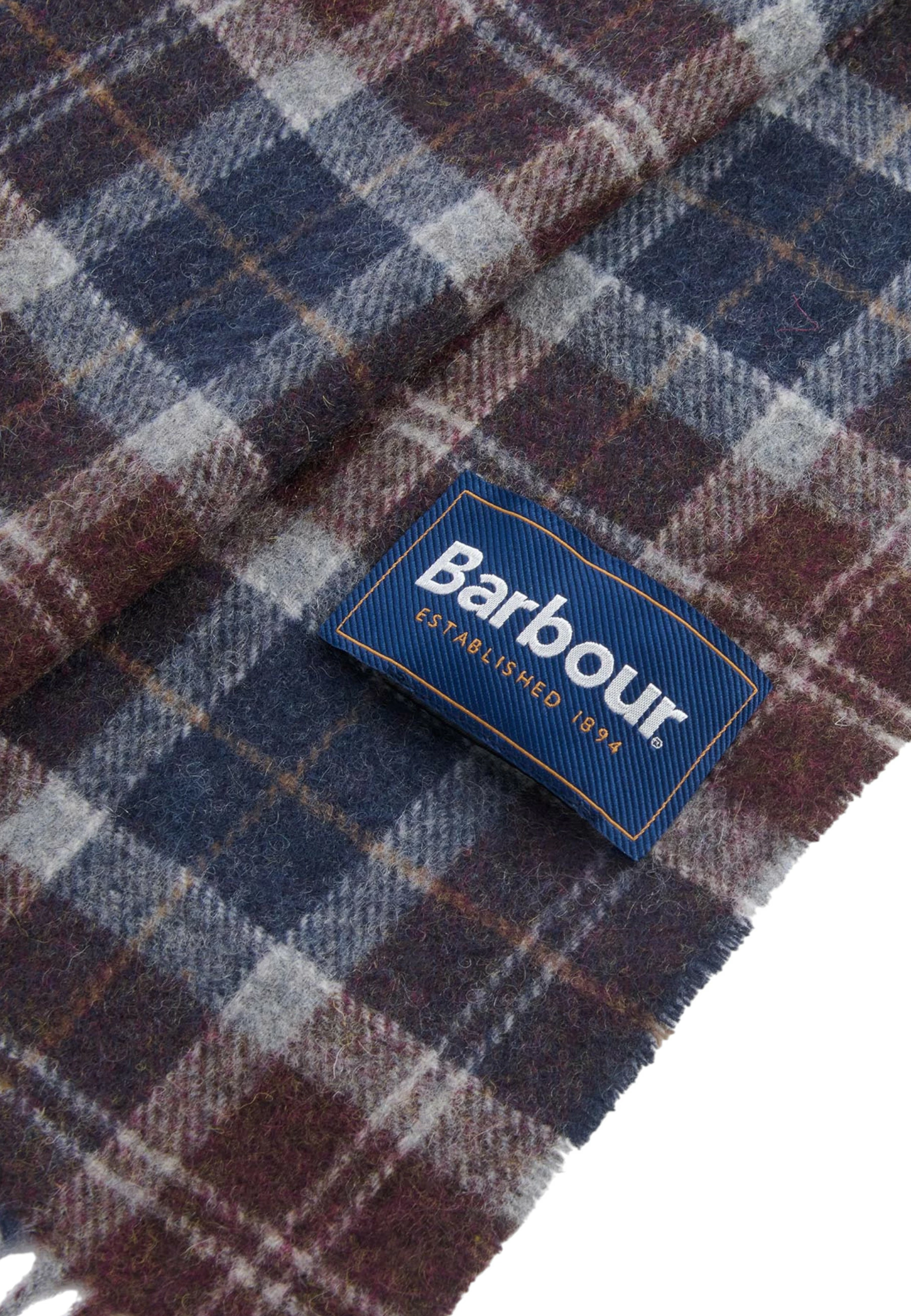 Shall për meshkuj Barbour Tartan Lambswool USC0001, kafe-blu