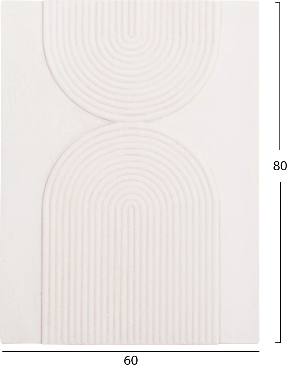 Panel dekorativ për mur, seri Santorini, FH4523, MDF, ngjyrë e bardhë, 60x4x80 cm