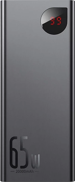 Powerbank Baseus Adaman Metal PPIMDA-D01, 20000mAh, 65W, e zezë