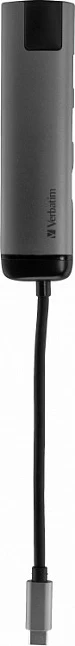 Hub USB-C Verbatim 49141, 3x USB-A + 1x USB-C PD + HDMI 4K + RJ-45 Ethernet, e zezë/argjend
