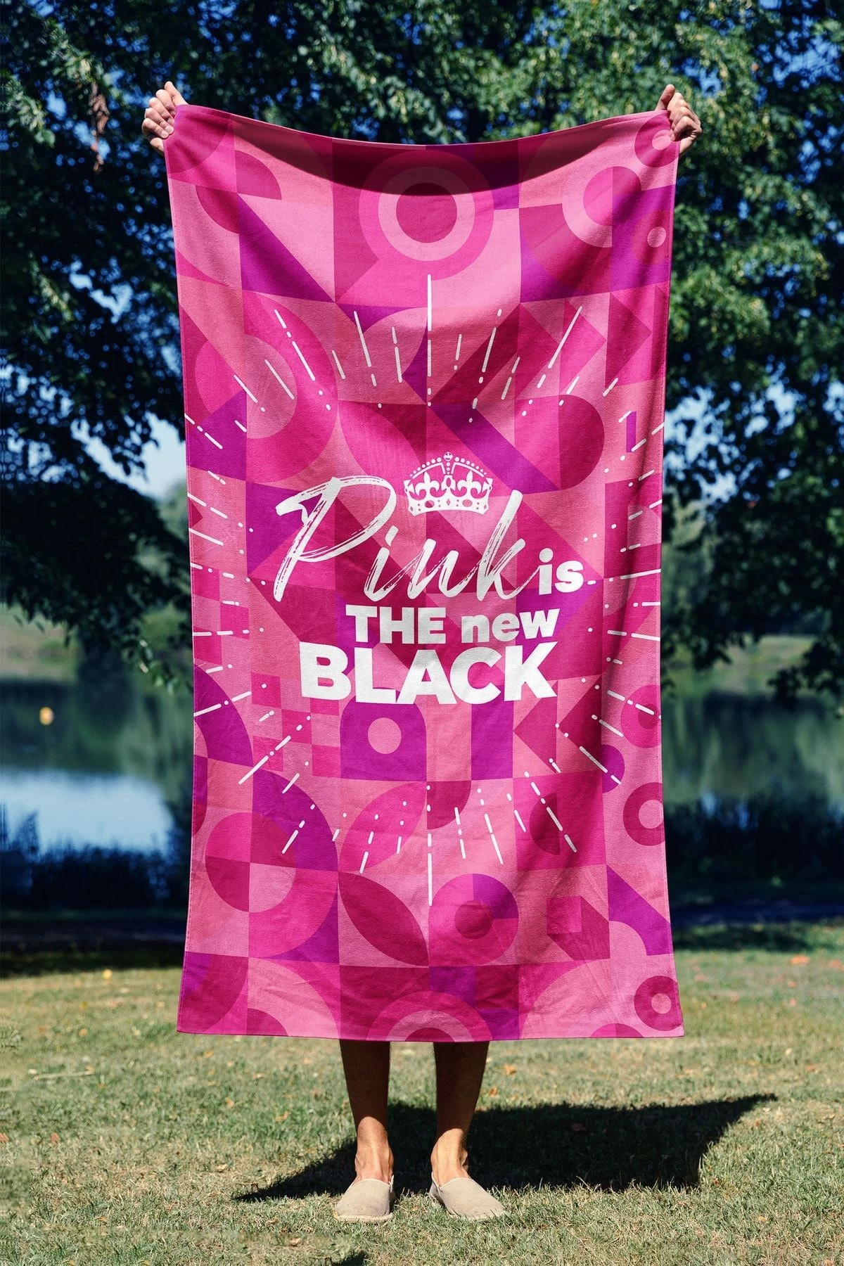 Peshqir plazhi Mijolnir, Pink is The New Black, 90x150cm