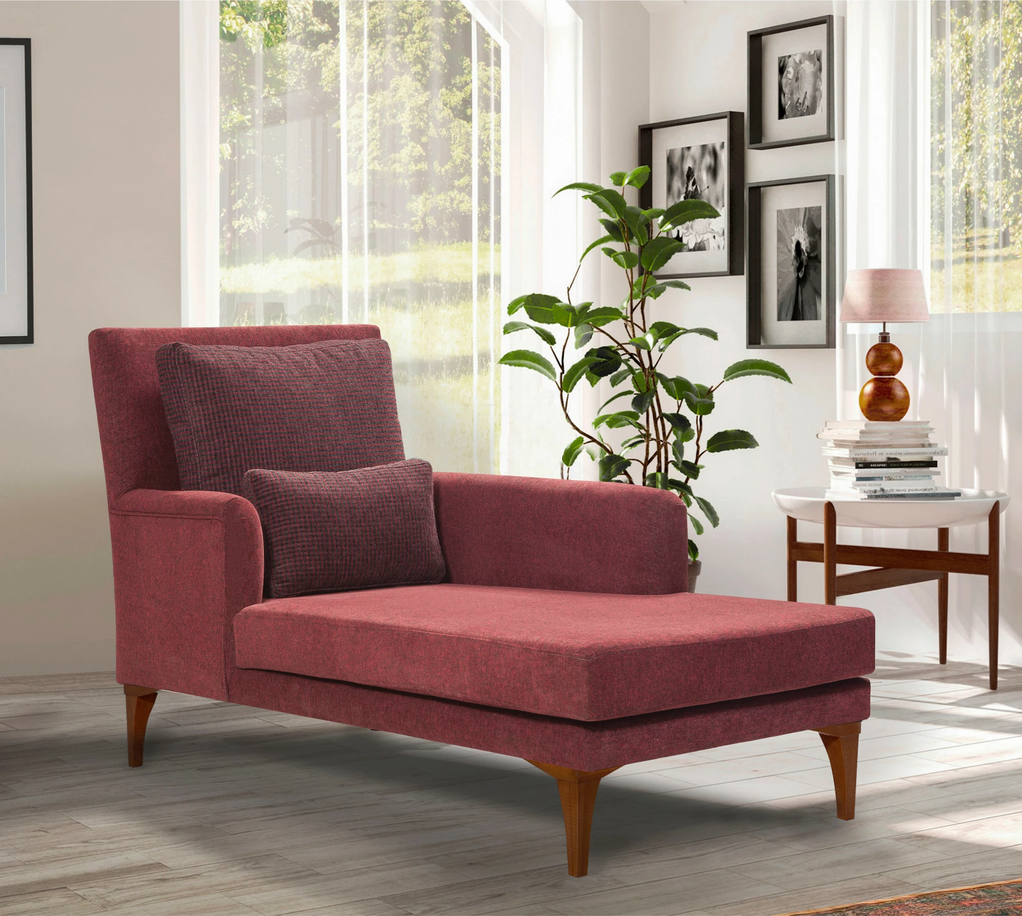 Divan Atelier del Sofa, ngjyrë e kuqe Claret