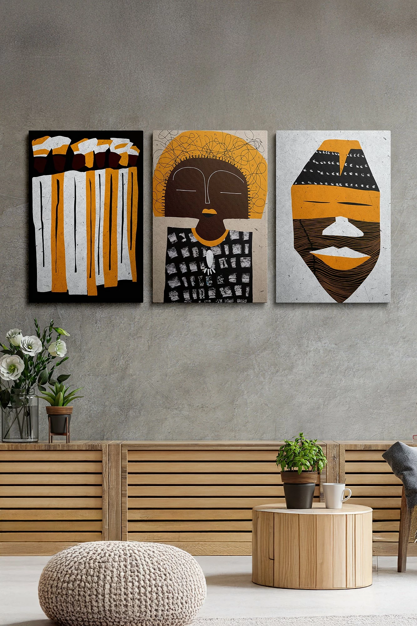 Pikturë dekorative në kanavacë (3 copë), Wallity, Ersycnvs5, 40x60