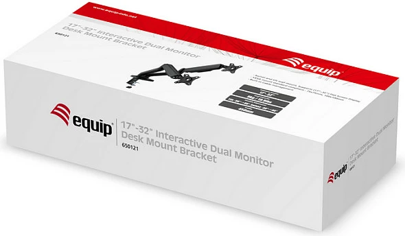 Mbajtës tavoline për 2 monitorë EQUIP, 13-27 inç, VESA 75x75/100x100, me kllampë, i zi