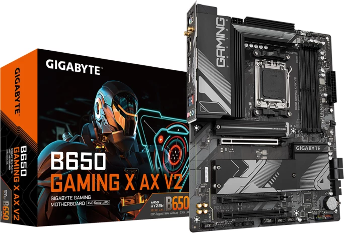 Pllakë amë GIGABYTE B650 GAMING X AX V2, AM5, DDR5, ATX, Wi‑Fi 6E, 2.5GbE