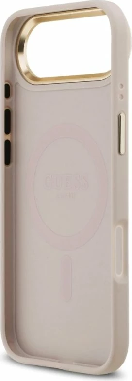 Kapak telefoni Guess 4G Strass Logo & Big Strap Metal Buttons MagSafe për iPhone Air, rozë