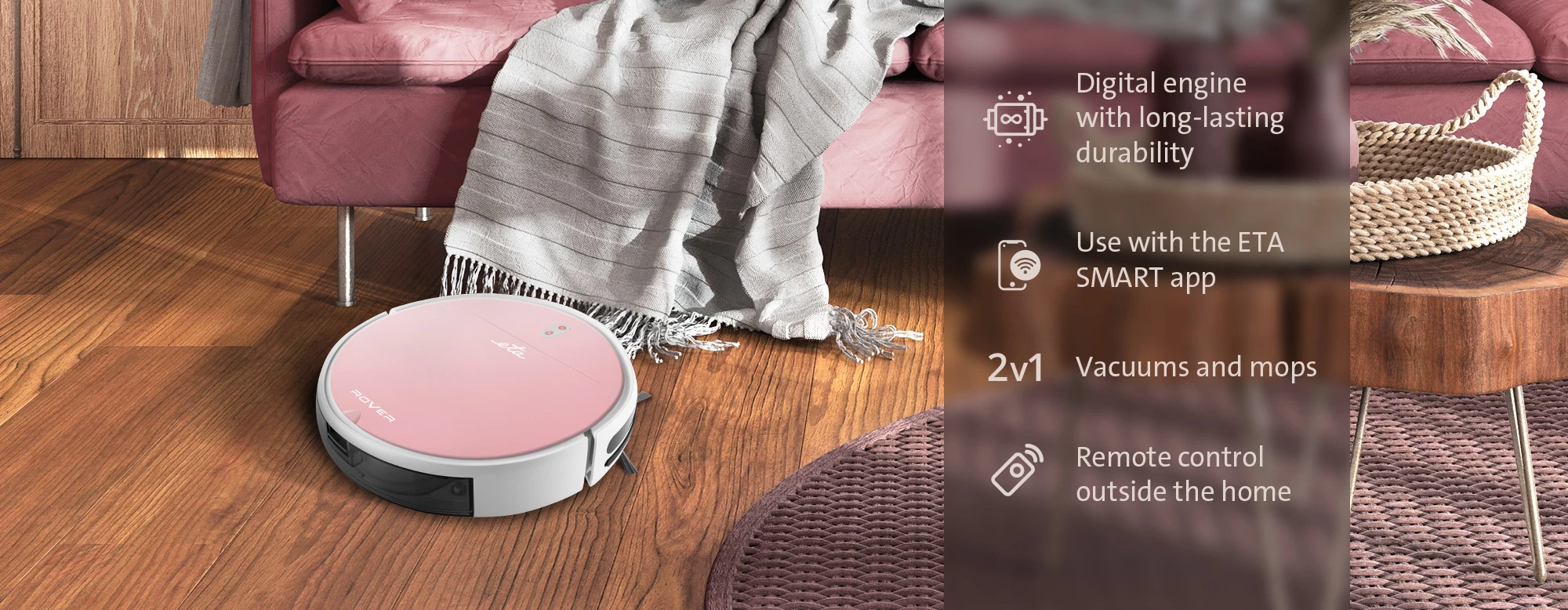 Fshesë Robotike ETA ROVER 124890030 (Pembe)