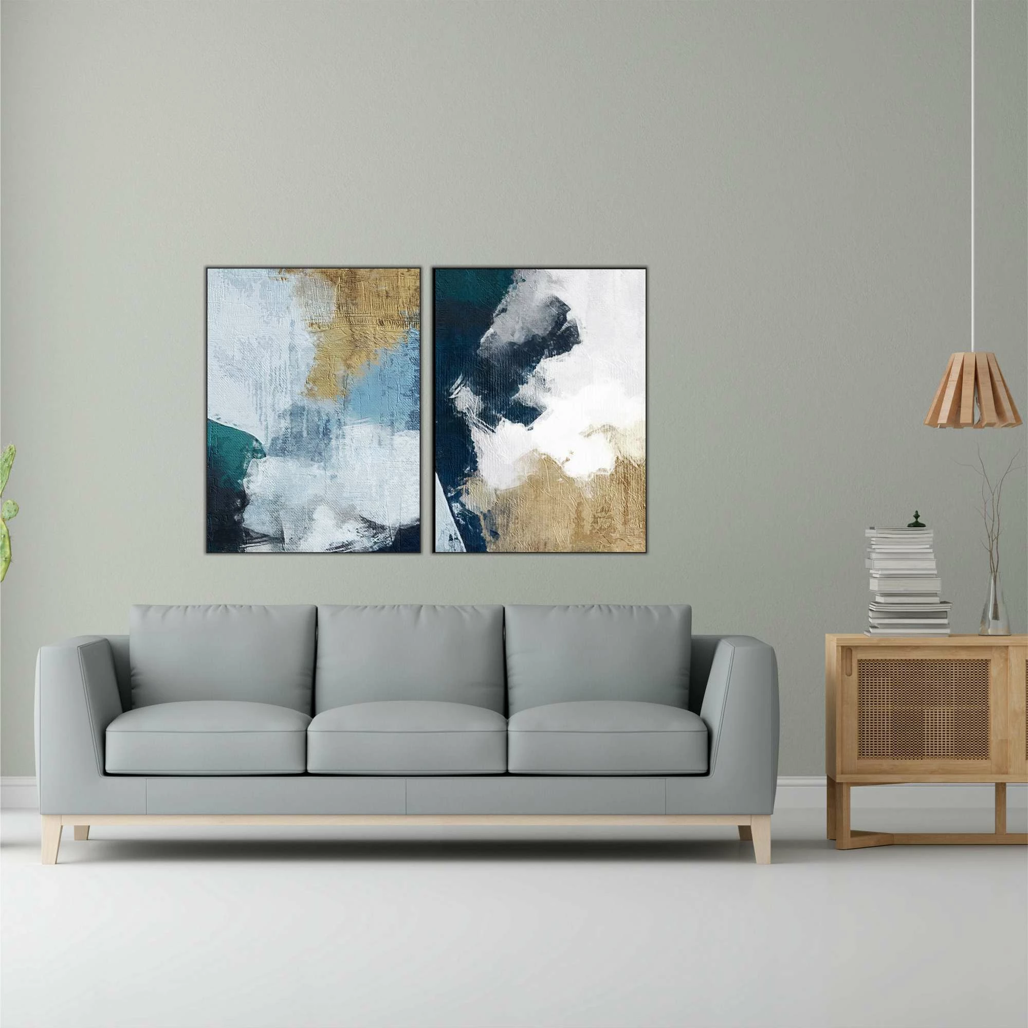Pikturë dekorative MDF (2 copë), Wallity, shumëngjyrëshe, 60x80cm