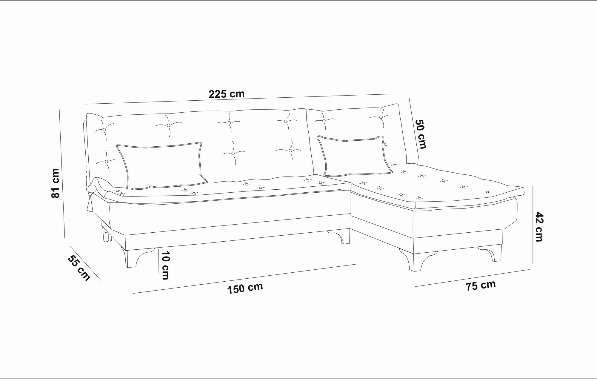 Kënd-sofë shtrat Atelier del Sofa, Santo-S, gri