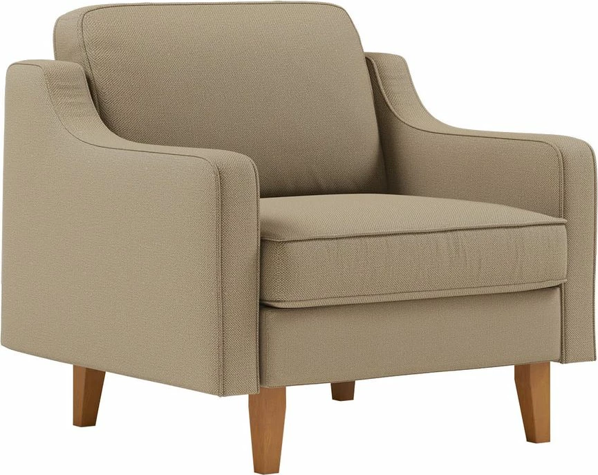 Karrige një vendëshe Robin 1, ngjyrë Beach, këmbë Walnut