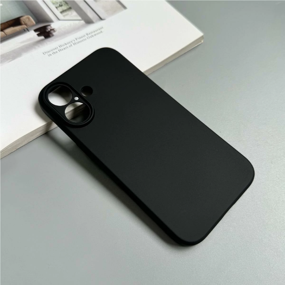 Mbështjellës i butë Hurtel për iPhone 16, TPU, i zi