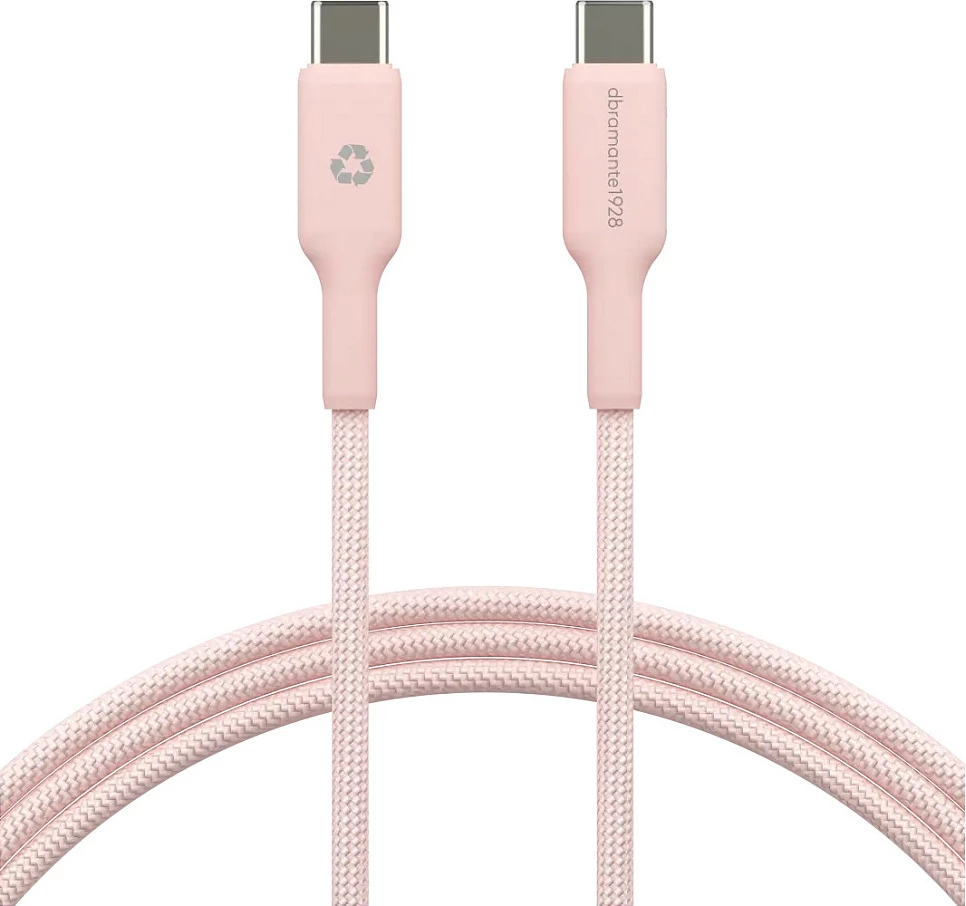Kabllo USB-C dbramante1928 re-charge, USB-C në USB-C, 1.5 m, Fast Charging/USB PD 60W, rozë