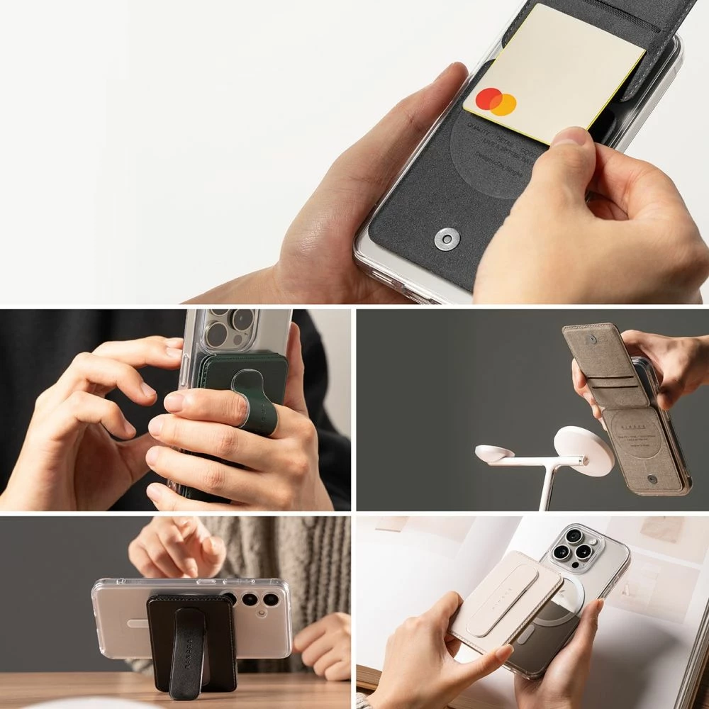 Mbajtës kartelash me magnet Ringke Wallet Slide Grip MagSafe, i zi