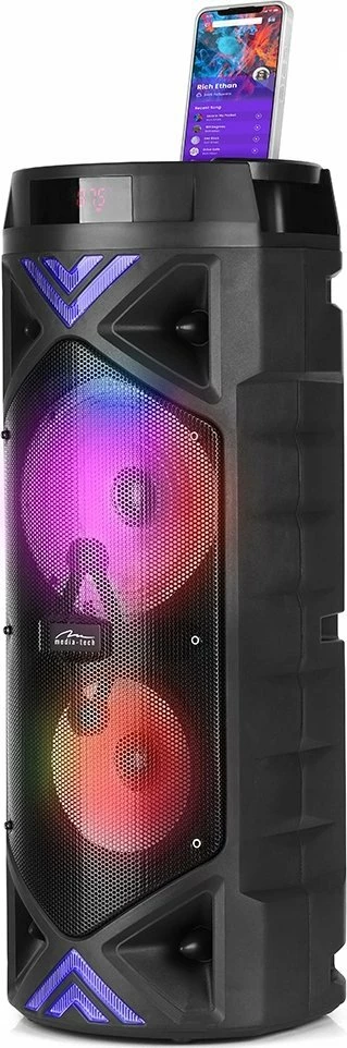 Altoparlant Media-Tech Funbox Keg Pro MT3182, Bluetooth 5.0, 50W RMS, RGB, FM radio, me mikrofon & telekomandë, i zi