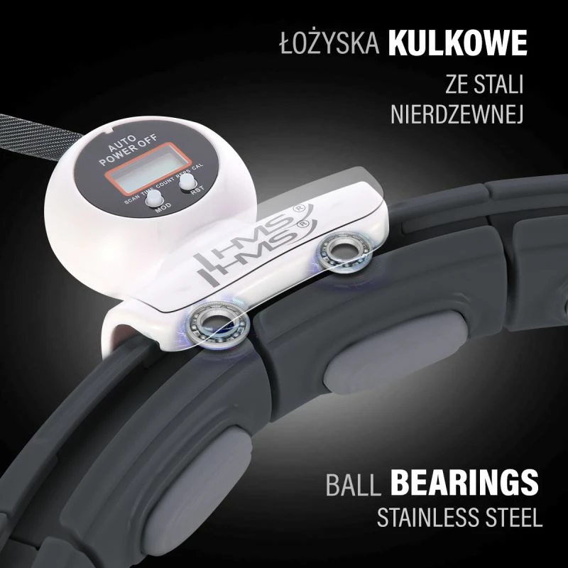 Hula hop me magnet e peshë HMS HHM15, i zi