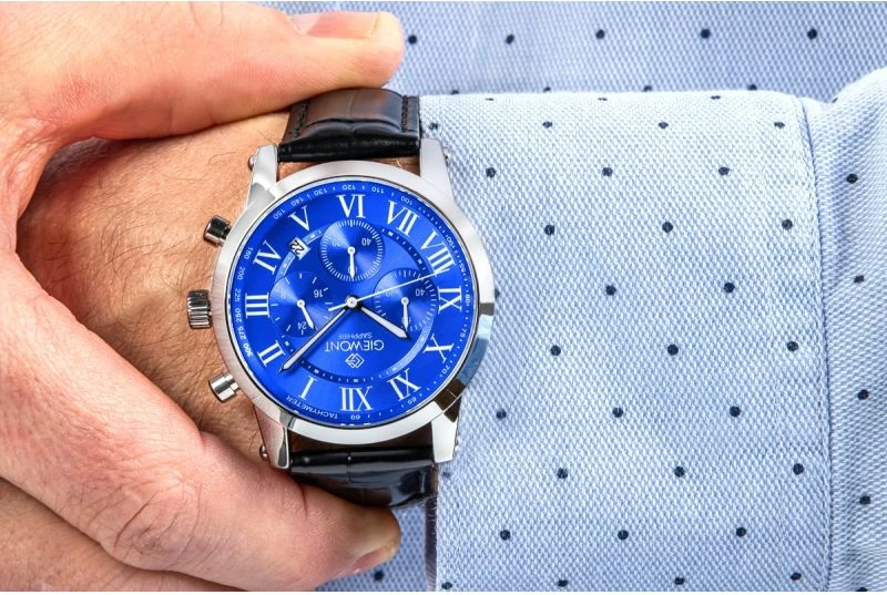 Orë dore meshkuj Giewont GW6260-A4, silver blue, set