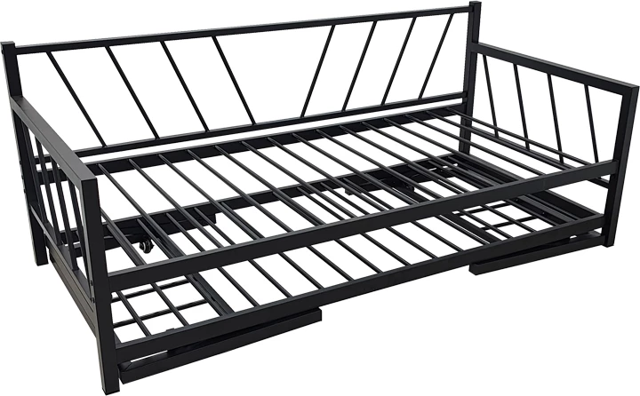 Krevat-sofë Remmie, metal i zi, 90x190cm