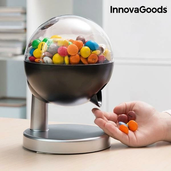 Dispenser automatik për karamele dhe fruta të thata InnovaGoods V0100914, me sensor prekës, 3x AAA, e zezë/argjendtë