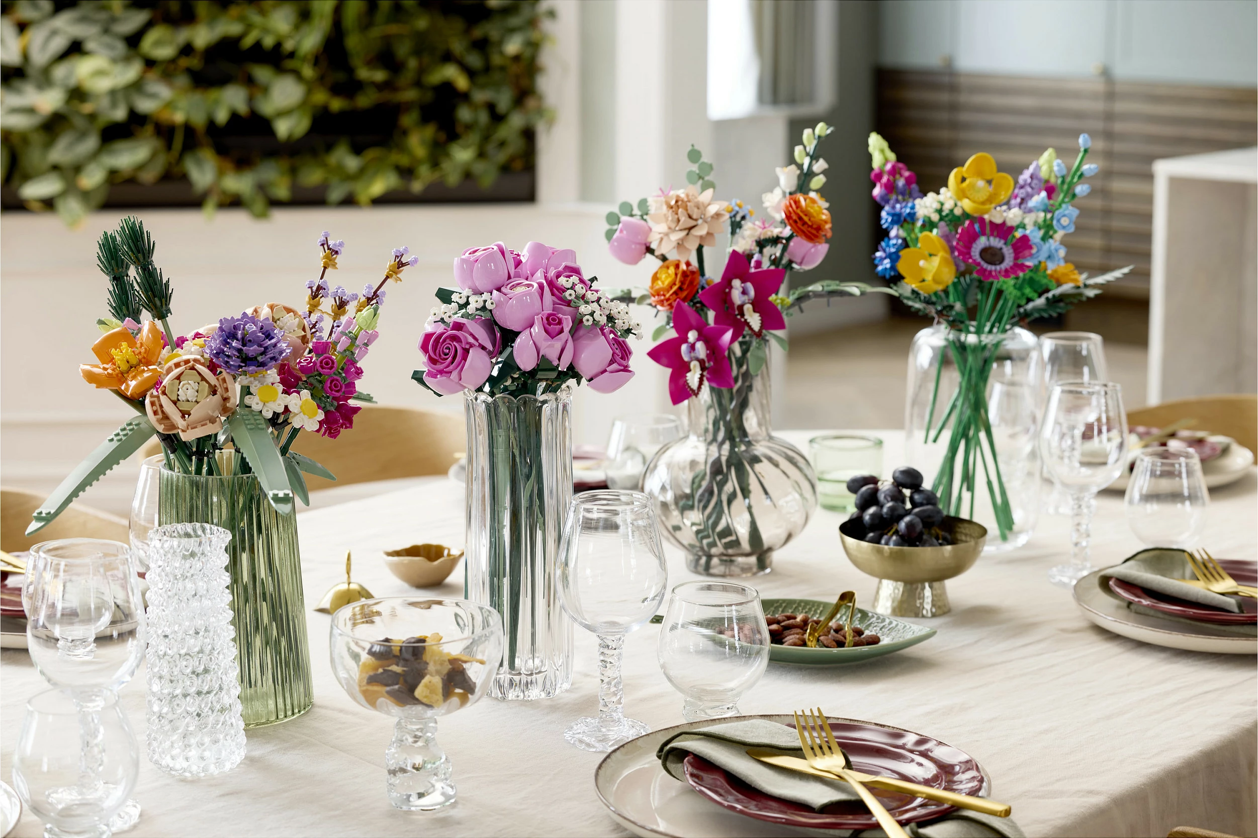 Set ndërtimi LEGO Botanicals 10374 Buqetë Trëndafilash Roze, 789 copë, 18+, multikolor