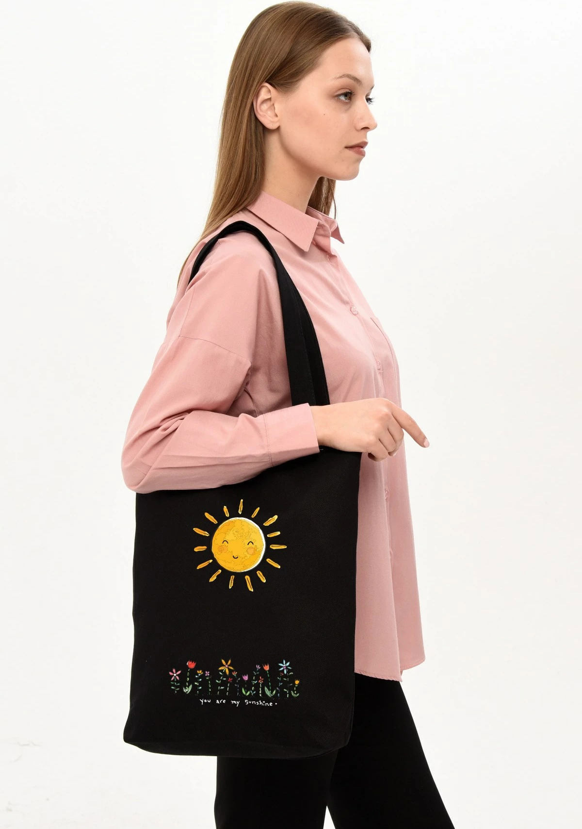 Çantë tote Zoozie Bags, e zezë, 35x40x8 cm, 1502
