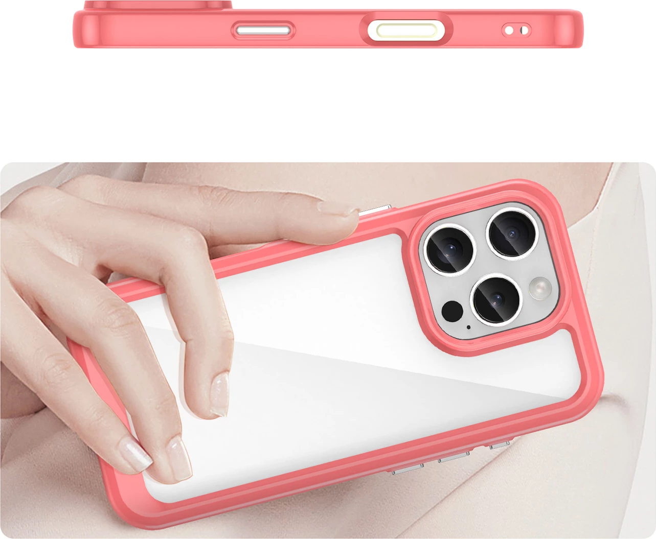 Mbështjellës Hurtel Outer Space Case për iPhone 16 Pro Max, TPU/PC, Kuqe