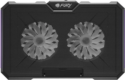 Stand ftohës laptop Natec Fury Gunbai G3 NFC-2375, për 14.1-17.3 inch, 2 fansa 120 mm, RGB, hub USB 2 porta, rregullim shpejtësie dhe 5 nivele, e zezë