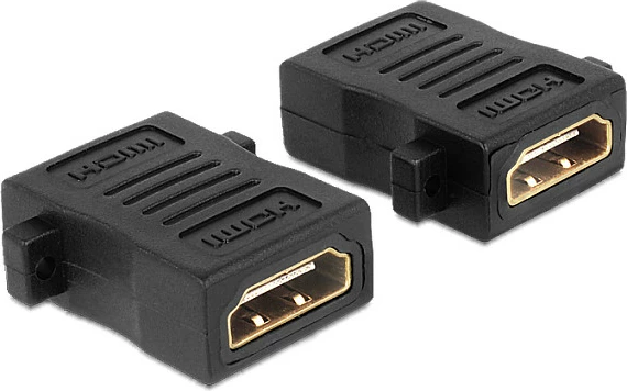 Adapter HDMI DeLOCK 65509, dy porta femërore, ngjyrë e zezë