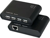 USB extender LogiLink USB 2.0 Cat5 50 m me hub 4-port, i zi