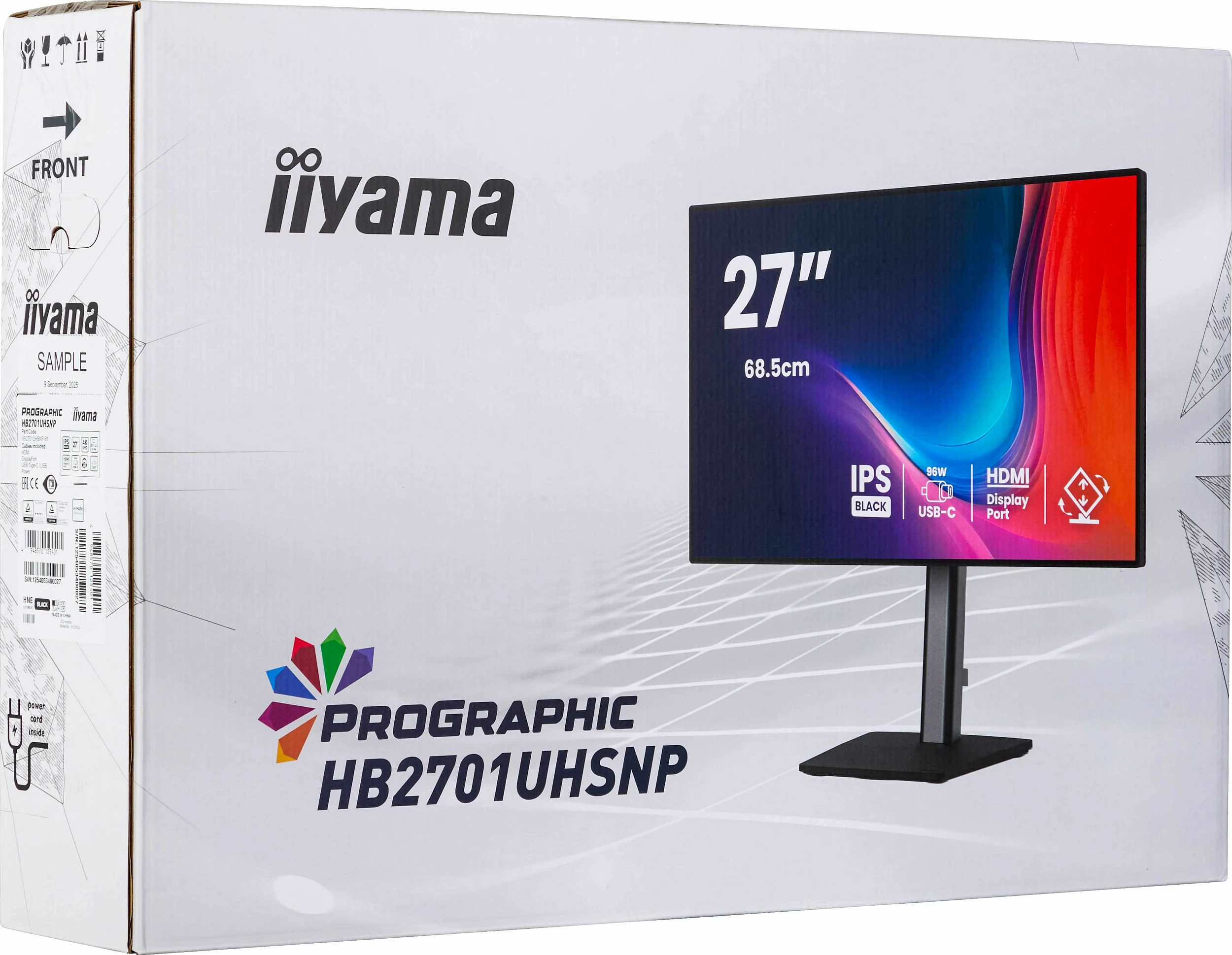 Monitor iiyama ProGraphic HB2701UHSNP-B1, 27", 4K UHD, IPS Black 2.0, 99% DCI-P3, i zi