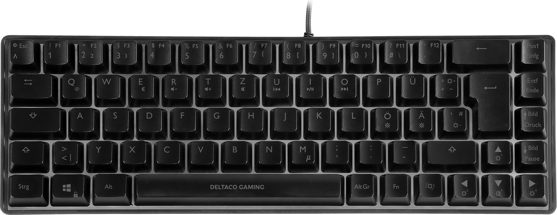 Tastierë gaming Deltaco DK240 mini 60%, RGB, USB, e zezë